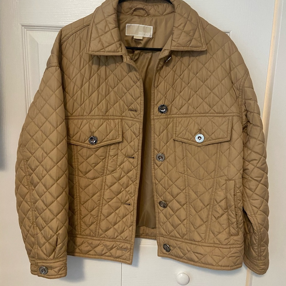 Michael Kors Tan Lightweight Quilted Jacket
